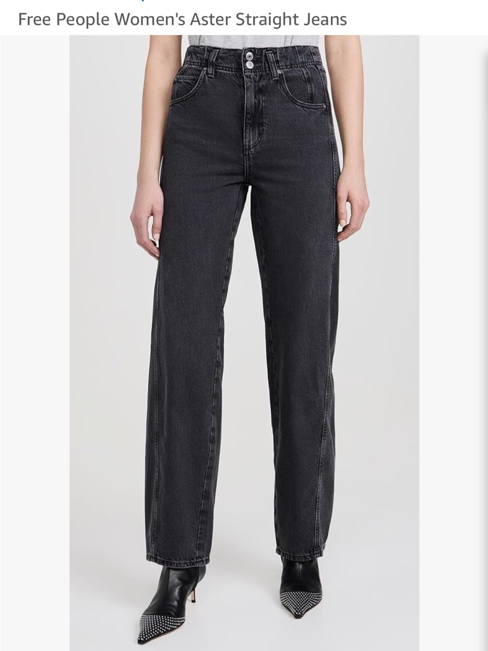 We The Free Faded Gray High-Waist Straight Jeans